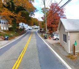 Jersey Ave. along Greenwood Lake near the house that was hit by a car.