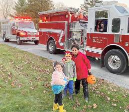 The Florida Fire Department’s Halloween parade stopped at 35 homes.
