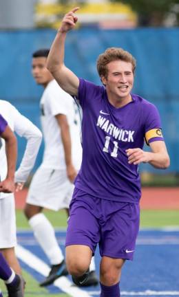 Joe Holder scored the first goal against NFA in the Section 9 championship game. Photo provided by the Warwick Valley School District.