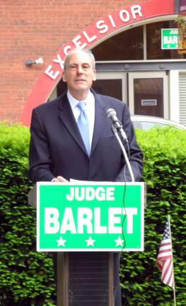 On Wednesday, May 22, Warwick Town Justice Peter D. Barlet announced he would seek re-election in November. He had been town judge for 25 years.