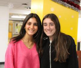 Warwick Valley High School juniors Gisela Gujar and Alyssa Dovico.