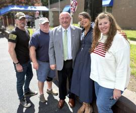 Elected officials, L to R: Greenwood Lake Mayor Tom Howley; Town Supervisor Jesse Dwyer; Attorney John Buckheit, Esq.; Town Judge Karen Amundson; Town Councilman Russ Kowal; Village of Greenwood Lake Trustee Thais Pilieri.