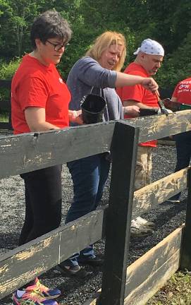Provided photo KeyBank employees, from left, are: Elaine Munoz, Nancy Zak and Steven Greh. Volunteers not pictured, Tina Buck, Kirre Caiazza, Diane Gold, Norma Delgado, Carol Albrin, Michele Abato and Debbie Belfamante.