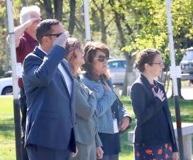 Pictured from left to right are: Orange County Executive Steven M. Neuhaus, Deputy County Clerk Kelly Eskew, Chief Clerk Yvonne Marse and County Historian Johanna Porr-Yaun at Wednesday’s ceremony. Provided photo.