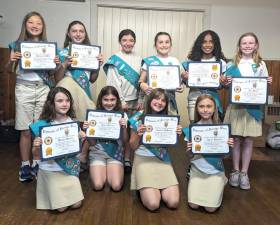 Girl Scout Troop 758’s Bronze Award honorees.