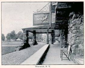 An older image of the Red Swan Inn in the Town of Warwick.