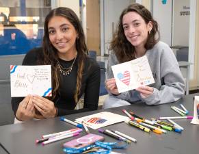 Mount Saint Mary College Leadership &amp; Scholarship students take part in a Veteran Card Making Event on Nov 6, 2025 at the college.