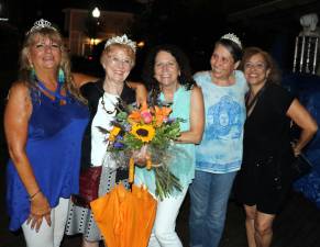 Some past Queens joiin this year's Queen for a Day to clelebrate the occassion. From left, Joy Hansen, this year's Queen Elizabeth Knight, Ann Marie Moore, Donna Kaminski and Judy Battista.