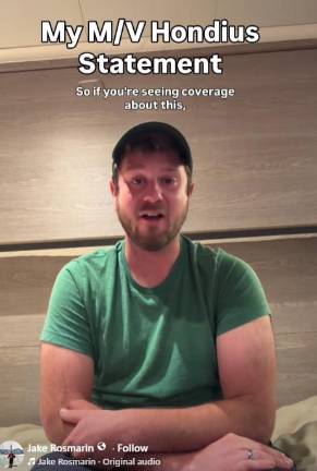 Monroe native Jake Rosmarin talks about his experience on MV Hondius in a video posted to Facebook.