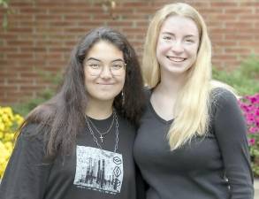 Warwick Valley High School seniors Laura Cook and Arden Hallet are semifinalists in the National Merit Scholarship competition. Photo by Tom Bushey/Warwick Valley School District.