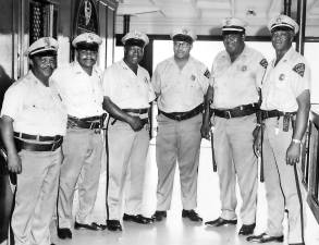 Members of the Lopez Radio Patrol, Hudson River Day Line security guards aboard the steamboat Alexander Hamilton, September 6, 1971 (the last year of the Hamilton's Hudson River service). Photo by R. R. Haines. Donald C. Ringwald Collection, Hudson River Maritime Museum. Everyone with an interest in Black history is invited to consult the Hudson Valley Black History Collaborative Research Guide, a project of the History Alliance of Kingston, for more information about Black history in the Hudson Valley.
