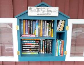 Since 2016, the Florida Public Library, in partnership with Roe Brothers, a family-owned hardware and lumber business, has stocked and maintained the library on the store’s front porch.