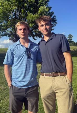 Declan Burns (right) runs Orange County Exterior Services with fellow Goshen High School graduate Eamonn Mulleady.