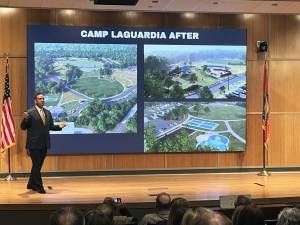 “Orange County continues to improve and upgrade its County Parks, including safety improvements to bridges on the Trail, construction commencing on the Schunnemunk Trail, and the newly announced plans to transform the Camp LaGuardia property, all of which will further enhance quality of life for residents and visitors,” County Executive Steven M. Neuhaus said during his State of the County address. Photo by Henry Smith.