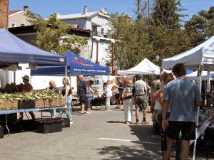 Patrons shop for local produce, baked good and more at the Warwick Valley Farmers Market.