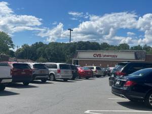The scene of the incident: CVS parking lot in Warwick. Photo by Terry Reilly.