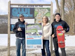 From left, GWL Skatepark Corp. Vice President Kurk Koziel, Engineer Camille Thayer and Media and Event Volunteer Robert Serafin are coordinating plans for a special presentation as part of a series of free online educational workshops and seminars being offered by the Warwick Valley Chamber of Commerce on Wednesday, Feb. 24, at 6 p.m. Provided photo.