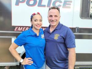 Warwick Valley Prevention Coalition Coordinator Francesca Bryson &amp; Town of Warwick Police Chief John Rader coordinated a successful ‘National Night Out’ on Aug. 2.