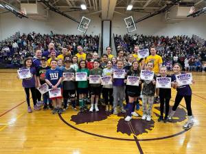 The WVCSD’s top free throw shooters prior to tip off of the Ultamania Faculty Basketball Game at Warwick High School.