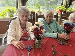Flower arranging at Bentley Assisted Living in Branchville, N.J. Photos provided.