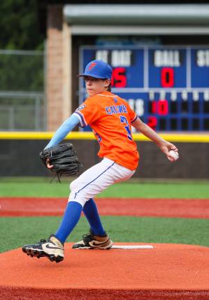 Austin Caldwell is all business on the mound.