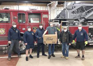 On Monday, Dec. 28, 2020, the Warwick Fire Department received a donation of 2,200 face masks from the Ford Motor Company and to Leo Kaytes Ford of Warwick. “This donation will help prevent the spread of COVID-19 amongst our members and the community we serve,” said Michael Contaxis, the department’s 1st Assistant chief and its Fire Warwick Prevention chairman. “We greatly appreciate the donation. We thank Leo Kaytes Ford for always supporting the WFD and our community.” Photo provided by the Warwick Fire Department.