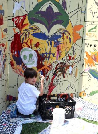 Michael Lundrigan, 7, enjoyed an opportunity for a hands-on art experience.