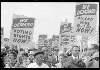 Marchers with signs at the March on Washington in 1963. Negative by Marion S. Trikosko. Photo by Library of Congress on Unsplash.