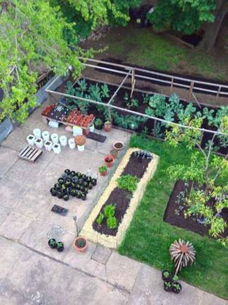 This photos shows elements of the Community Garden Project Chris Beers created in Montclair, N.J.