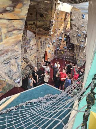 Troop 45 scouts enjoyed rock climbing in Albany.