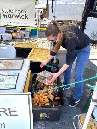 Visitors to the Warwick Farmers Market can bring their scraps for composting through Sustainable Warwick’s program.