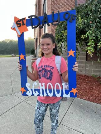 Eliana F. ready for her first day of seventh grade.