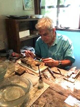 Jacques Hemsi, long-time jewelry artist, works on his craft.