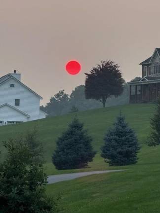 A firey sun in Warwick last Thursday, July 16 around 8 p.m. Photo: Stefanie Langone