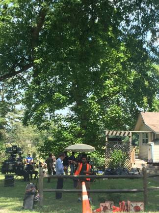 Photos By Erika Norton Production crew members outside a farmhouse on Blooms Corner Road in Warwick, where they filmed the TV show "Blindspot."