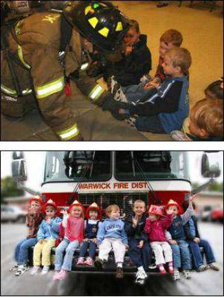 Preschoolers visit firehouse