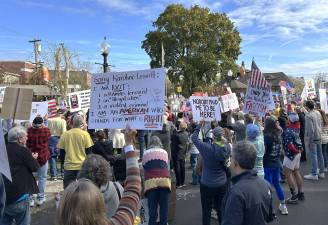 Hundreds rally in area’s second ‘No Kings’ protest