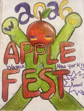 In the Applefest t-shirt kids category, Lilyana Amoresano won with her design