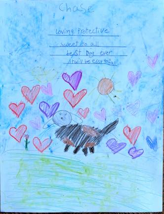 A poem and drawing for Chase, a dog available for adoption at the Warwick Valley Humane Society.