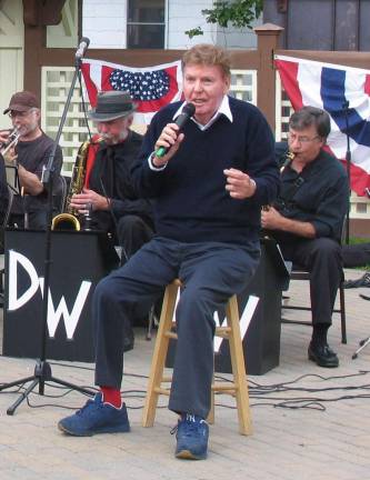 A previous Dick Wells and Jim Perry Big Band concert at Railroad Green. Note his uniique trademark: Red sox.
