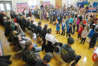 On Friday, Nov. 8, the Greenwood Lake Elementary School held its annual breakfast for veterans. The children began the program with their color guard marching in and everyone saluted the flag and then saying the Pledge of Allegiance.