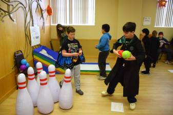 Children enjoying the 2025 Purim Carnival. This year’s event will be at Monroe Temple, Monroe, N.Y.