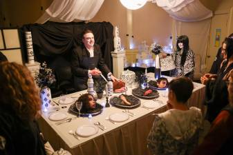 A spooky dinner scene from Wickham Works’ 2025 Haunted House. This year’s theme is Haunts of Ancient Ireland.