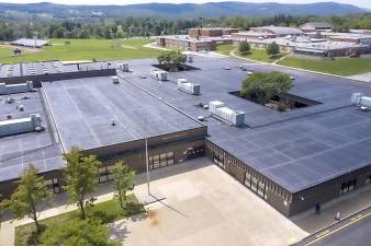 Aerial view of Warwick Valley Middle School on Aug. 17, 2020.