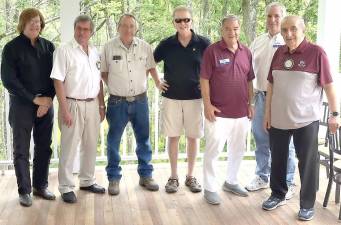 Pictured, left to right, are committee members Frank Truatt, John Bollenbach, John McGloin, Cal Hargis, Stan Martin, Leo R. Kaytes and Leo Kaytes Sr. Not shown are John Buckley, Michael Sweeton, Doug Stage and Lilibet Lewis McLean. Photo by Wayne Patterson.