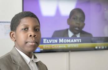 Warwick Valley Middle School student Elvin Momanyi.