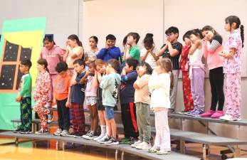 First- and second-grade students perform the mini-musical, ‘Pajama Party!’ at Golden Hill.