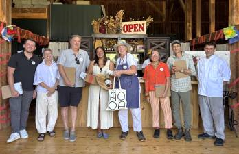 Guest judges with People’s Choice winner Tessa Peteete at AOOA’s Salsa Showdown in August.