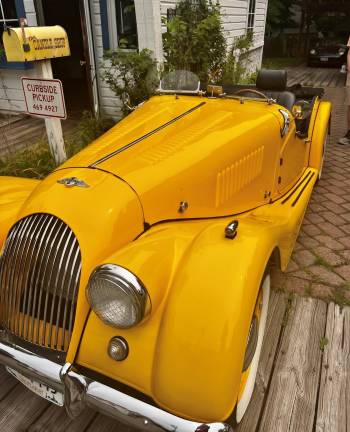 Peter the Candlemaker’s legendary yellow Morgan car.
