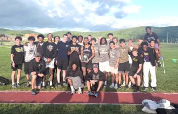 The WVHS boys track and field team after winning Section 9 team title.